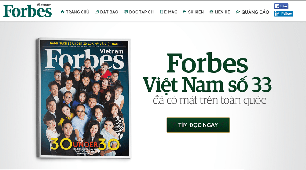 Startup founders dominate Forbes '30 under 30' 2016 achiever list in Vietnam