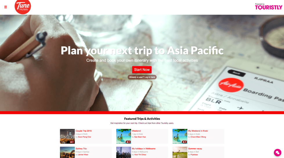 Malaysia: Touristly partners AirAsia's Tune Hotels to provide holiday planning service to hotel customers