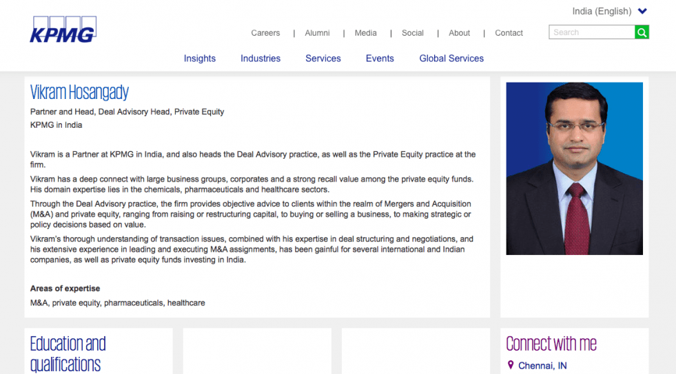 KPMG names Vikram Hosangady as deal advisory head of EMA