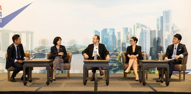 Left to right: Matt Takeshi Komatsu (Co-Managing Partner, Mori Hamada & Matsumoto, Singapore -Moderator), Fujiko Amano (Director for Investment Collaboration, Investment Facilitation Division, Ministry of Economy, Trade and Industry, Japan), Davy Lassagne (Group CFO, UnaBiz), Esther Nguyen (CEO, POPS Worldwide), Kazuhiko Yoshimatsu (General Manager & Chief Representative, Tokyo Stock Exchange, Singapore Branch)