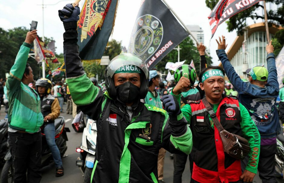 Indonesia's ride-hailing drivers protest planned Grab-GoTo merger